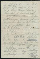 VÉDETT - NO EXPORT1849 augusztus 1. Klapka György (1820-1892) honvédtábornok saját kezű, német nyelv...