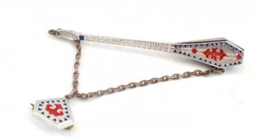 Bizsu tétel: 1 pár keresztformájú mandzsettagomb, Nina Ricci, Paris dobozban. 1 pár arany színű mand...