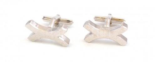 Bizsu tétel: 1 pár keresztformájú mandzsettagomb, Nina Ricci, Paris dobozban. 1 pár arany színű mand...