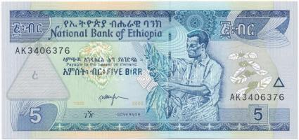 Etiópia 2000. 5B T:I  Ethiopia 2000. 5 Birr C:Unc Krause#47.b