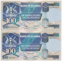 Uganda 1996. 100Sh + 1998. 100Sh T:I  Uganda 1996. 100 Shilling + 1998. 100 Shilling C:Unc Krause#31