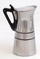 4 db kerámia kávéscsésze hozzávaló aljjal, 3 db kiskanállal és fém állvánnyal+ retró kotyogó 2 szemé...