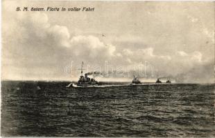 Osztrák-magyar haditengerészet flottájának teljes gőzzel előre / K.u.K. Kriegsmarine S.M. österr. Flotte in voller Fahrt / Austro-Hungarian Navy fleet in full steam ahead. G. Fano 1910. 2748.