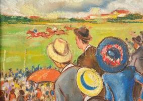 Biai-Föglein István (1905-1974): Lóverseny. Pasztell, karton, jelzett, paszpartuban, 32,5×27 cm