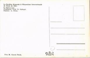 1937 Párizsi Világkiállítás, Magyarország pavilon, étterem belső / Paris Exposition Internationale, ...