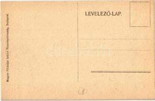 Humoros világháborús grafikai lap. Magyar krampusz huszár az Antant hatalmak ellen. Kiadja a Magyar ...