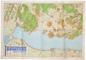 1939 A Balaton térképe, 1:50 000, tervezete: M. Kir. Honvéd Térképészeti Intézet, két lapból álló térkép, szakadással, 63×92 cm