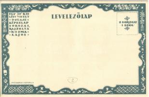 Fogkefe. Egy jó kislány viselt dolgai I. sorozat 1. szám / Toothbrush. Hungarian art postcard s: Koz...