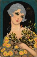 1928 Italian Art Nouveau lady. Ballerini & Fratini 250. s: Chiostri (EK)