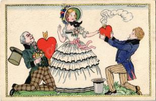 Art Nouveau love postcard. B.K.W.I. 245-3. s: Robert Philippi
