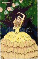 Italian art postcard. Dancing lady, Ditta A. Guarneri 2315. s: G. Meschini