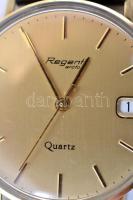14 K arany Regent kvarc karóra naptár funkcióval, szép állapotban. d: 32 mm