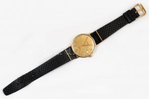 14 K arany Regent kvarc karóra naptár funkcióval, szép állapotban. d: 32 mm