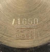 14 K arany Regent kvarc karóra naptár funkcióval, szép állapotban. d: 32 mm