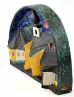 Csekovszky Árpád (1931-1997): Szentendre, kerámia fali dombormű, jelzett, bal és jobb alsó sarkában ...