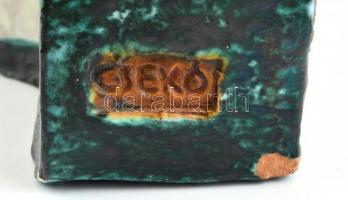 Csekovszky Árpád (1931-1997): Szentendre, kerámia fali dombormű, jelzett, bal és jobb alsó sarkában ...
