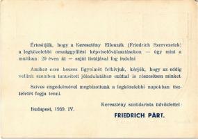 1919-1939 20 éves a Friedrich István Pártszervezetei Keresztény Nemzeti Szolidaritás Mozgalma. Közpo...