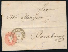 1861 5kr levélen / on cover ÉRSEKÚJVÁR - Pressburg