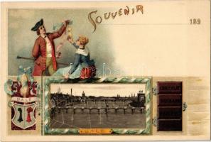 ~1899 Basel, Bale; Chocolat Neuchatel Suisse Suchard / Swiss chocolate advertisement card. Art Nouveau litho