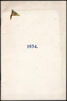1934 A Budapest Evezős Club jelentése az 1934 évről. 22p