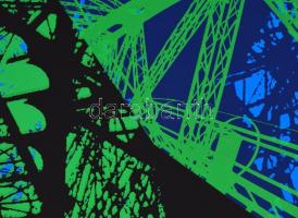 Hervé, Rodolf (1957-2000): Eiffel-torony. Szitanyomat, papír, jelzett, 36,5x21,5 cm. / Hervé, Rodolf...