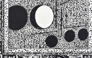 Joseph Kádár (1936-2019): Kompozíció. Elektrográfia, papír, jelzett, művészpéldány E.A., 24x24 cm. /...