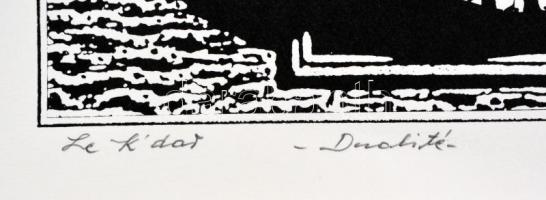 Joseph Kádár (1936-2019): Dualité. Szitanyomat, papír, jelzett, számozott (93/100), hátoldalán a műv...