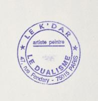 Joseph Kádár (1936-2019): Dualité. Szitanyomat, papír, jelzett, számozott (93/100), hátoldalán a műv...