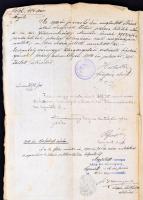 1901 Székelyudvarhely, erdőtiszti eskü bizonyítvány, "Udvarhely Vármegye Alispánja" pecsét...