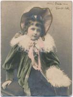1902 Girl child. minicard photo (6,8 cm x 5,2 cm)