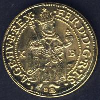 II. Ferdinánd 1619-1637.(1622) Aranyforint Au 5g jelölt utánveret (KÖrmöcbánya) T:1 Csak 100 db! RRR...