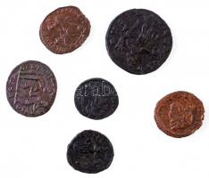 Római Birodalom 6db-os vegyes római rézpénz tétel a Kr.u. III-IV. századból T:2-,3 Roman Empire 6pcs of various Roman copper coins from the 3rd and 4th century AD C:VF,F