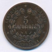 Franciaország 1882. 5c Br T:2- ph. France 1882. 5 Centimes Br C:VF edge error Krause KM#821