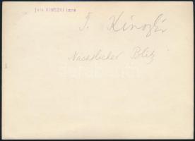 cca 1934 Kinszki Imre (1901-1945) budapesti fotóművész hagyatékából, pecséttel jelzett, aláírt vinta...