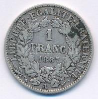 Franciaország 1887A 1Fr Ag T:2-,3 France 1887A 1 Franc Ag C:VF,F Krause KM#822.1