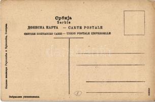 1913 Le roi Pierre attachant la croix d'honneur sur la poitrine du Prince heritier Alexandre / ...