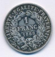 Franciaország 1888A 1Fr Ag T:2,2- patina France 1888A 1 Franc Ag C:XF,VF patina Krause KM#822.1