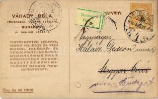 1908 H.M. King Edward VII. Rotary Photo (Hátoldalon Várady Béla főhercegi udvari beszállító reklámja...