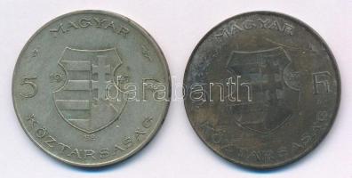 1947. 5Ft Ag "Kossuth" (2x) T:2-,3 patina Adamo F8.1