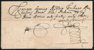 1632 Gaffor a Paar postamester saját kézzel írt cito cito citissime (sürgős) levele. A Paar-család h...