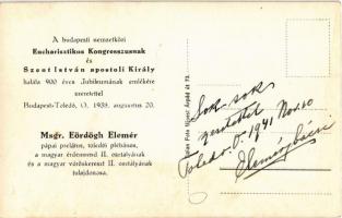 Msgr. Eördögh Elemér pápai prelátus, toledói plébános, a magyar érdemrend II. osztályának és a magya...