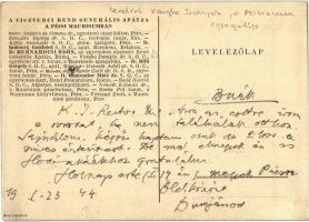 A Ciszterci Rend Generális apátja a pécsi Maurinumban: D. Indeweij Gottfried apát, D. Bernardini Ödö...