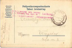 1917 Isonzo-Armee 1915 feliratú jelvény képe tábori postai levelezőlapon / WWI Austro-Hungarian K.u....