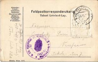 1916 Isonzo-Armee 1915 feliratú jelvény dombornyomott ezüstös képe tábori postai levelezőlapon / WWI...