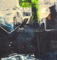 Rácz András (1926-2013): Kompozíció. Olaj, papír, kartonra kasírozva, jelzett, 43x50,5 cm