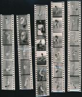 cca 1979 Mezei virágszálak, szolidan erotikus felvételek, 28 db vintage kontakt fotó Marinkay István (1920-?) veszprémi fotóművész hagyatékából, 24x36 mm