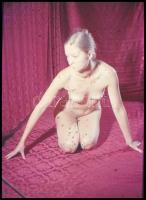 cca 1970 Aktmodellek, 9 db vintage diapozitív Czakó László (?-?) pécsi fotóművész hagyatékából, 24x3...