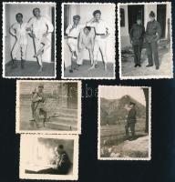 cca 1948 Arad, felvonulás, 18 db privát fotó, 6x7 cm és 6x9 cm között