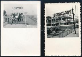 Balatoni fotótétel, eltérő időpontokban és különféle helyszíneken készült 9 db vintage fotó, 9x14 cm...