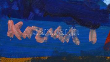 Kozma István (1937- ): Faluvége (Felsőbánya), olaj, vászon, jelzett, hátoldalán a művész címkéjével,...